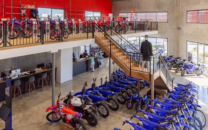 Exterior of Caloundra Motorcycle Centre warehouse.